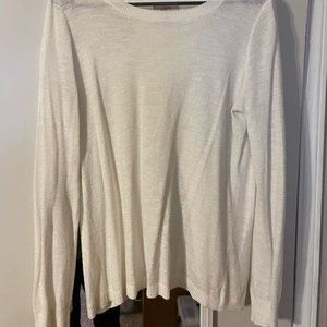 Cream, long sleeve sweater, criss cross back